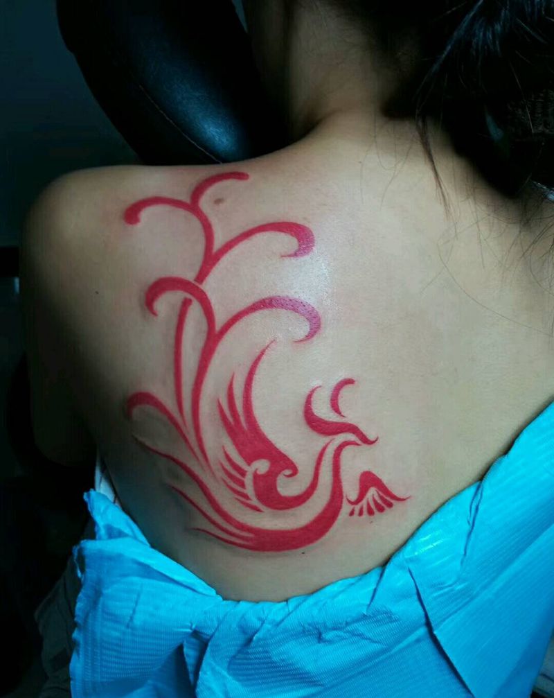 火凤凰纹身图片