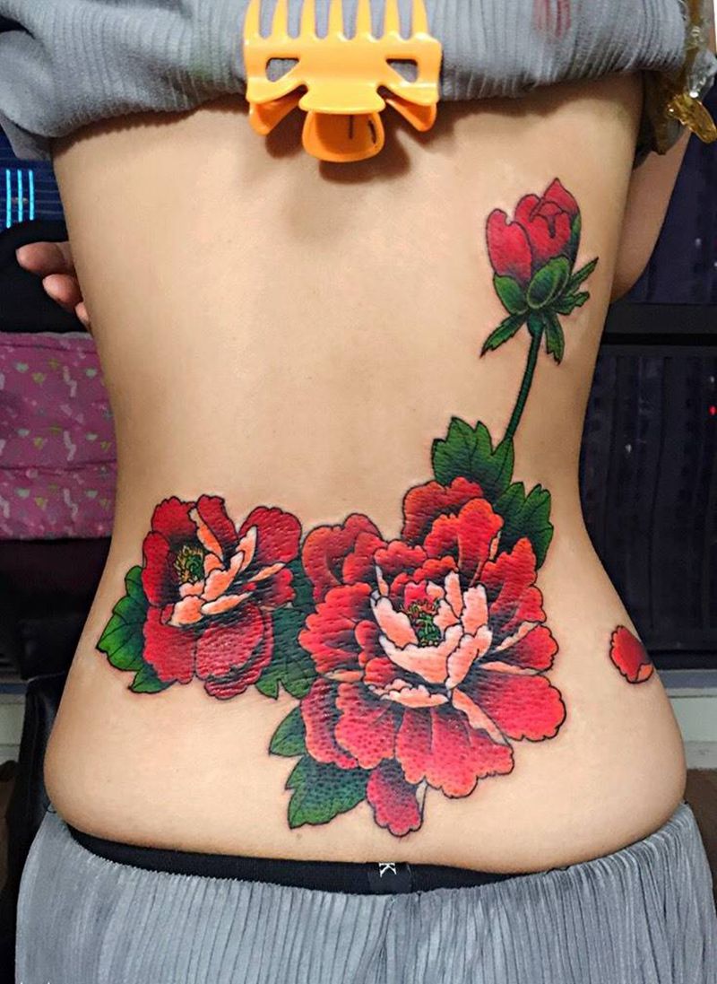 富贵牡丹纹身图片