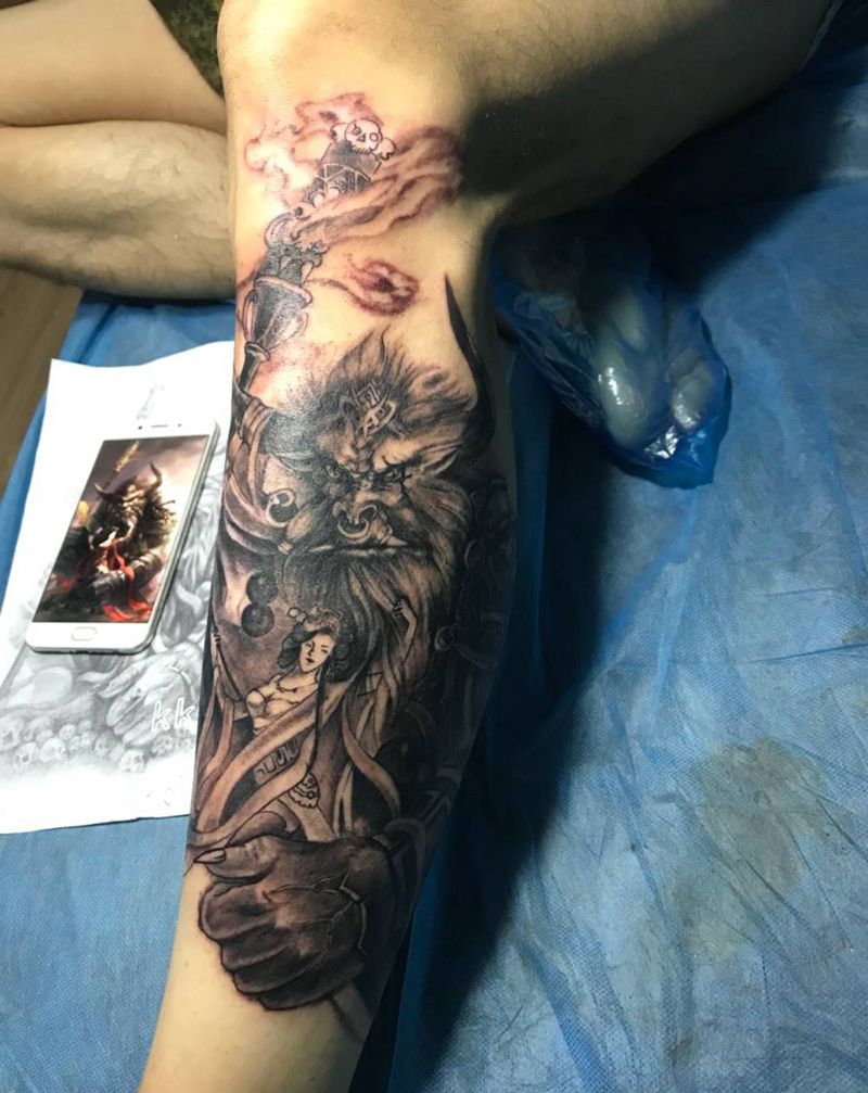 牛魔未完纹身图片