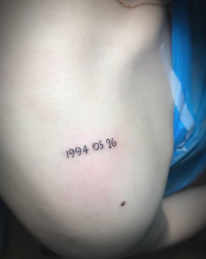 肩头数字纹身图片