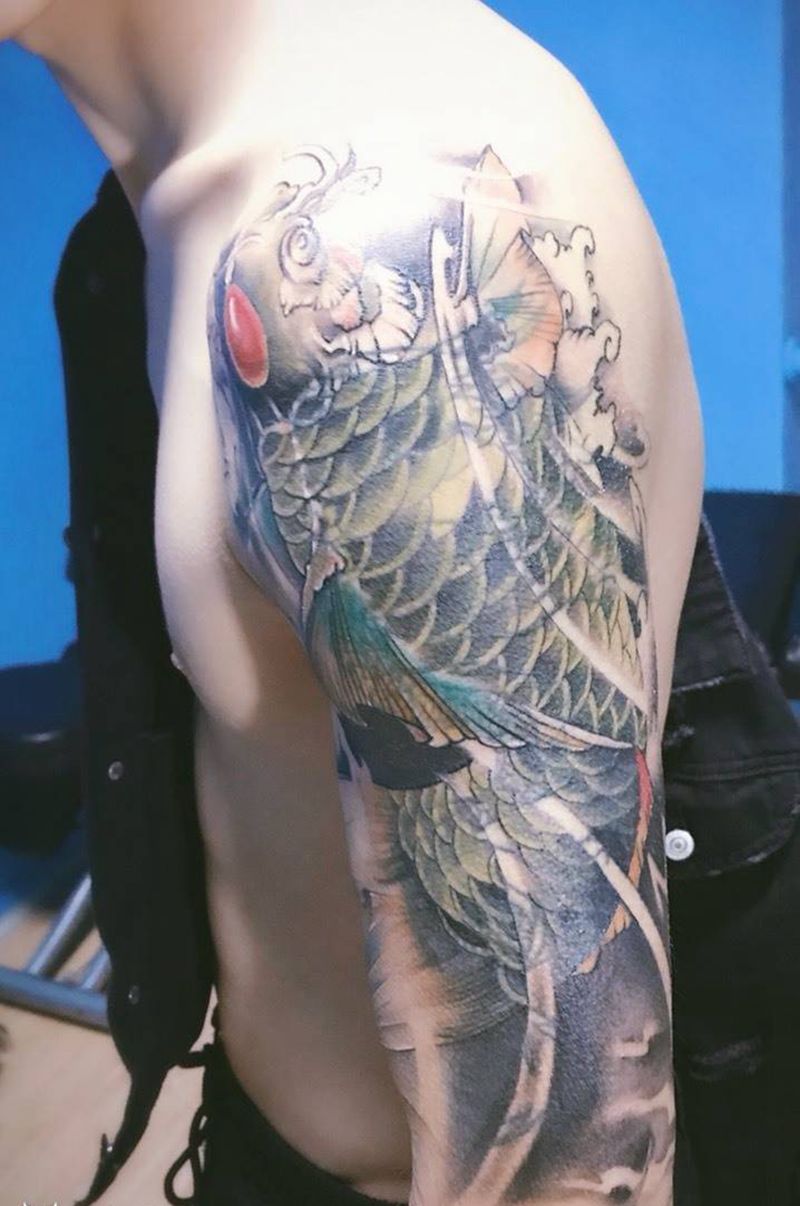 花臂遮盖，三木作品纹身图片