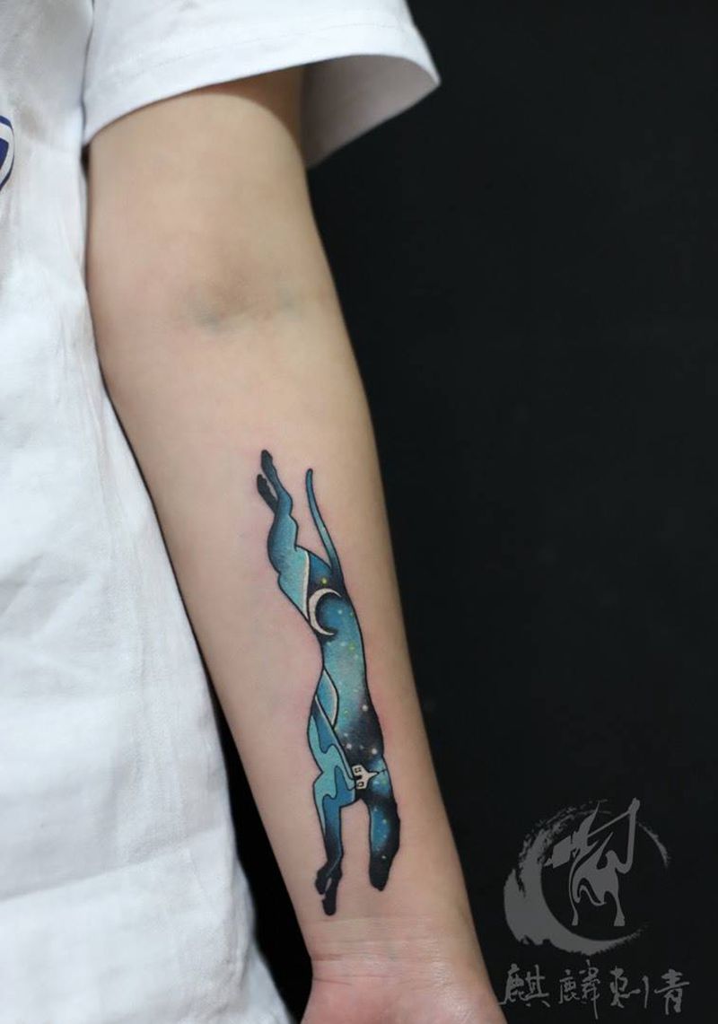 old school纹身图片_成品手臂欧美几何动物静物彩色简约纹身图案