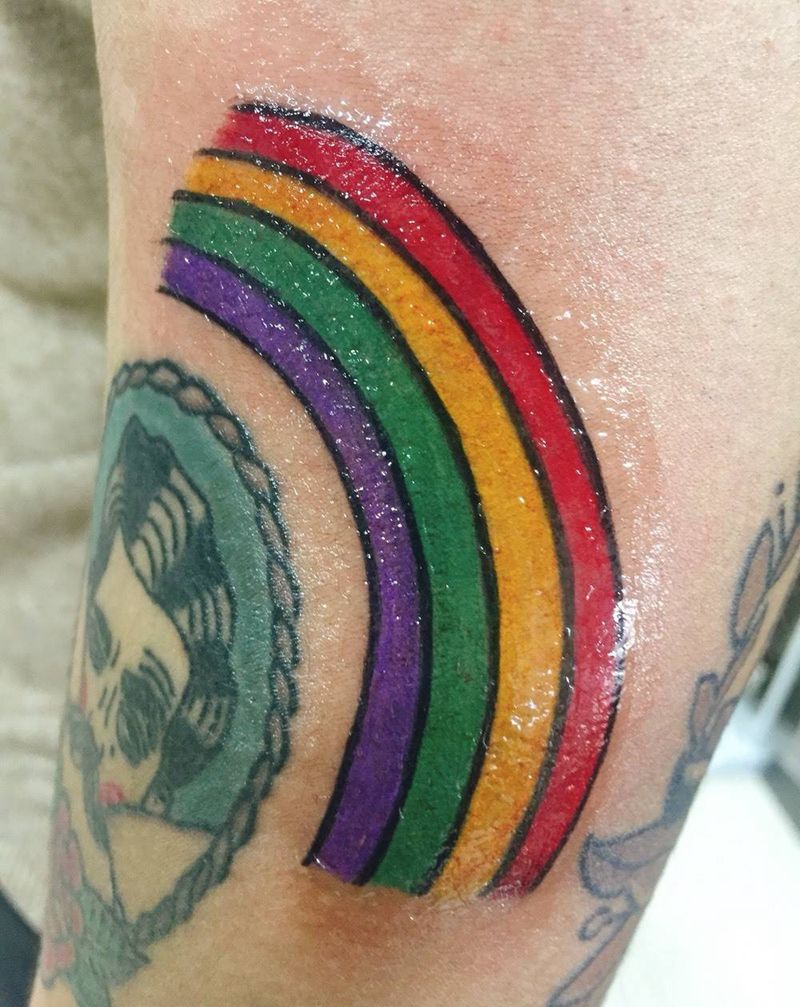 彩虹纹身图片_原创欧美手臂成品纹身图案
