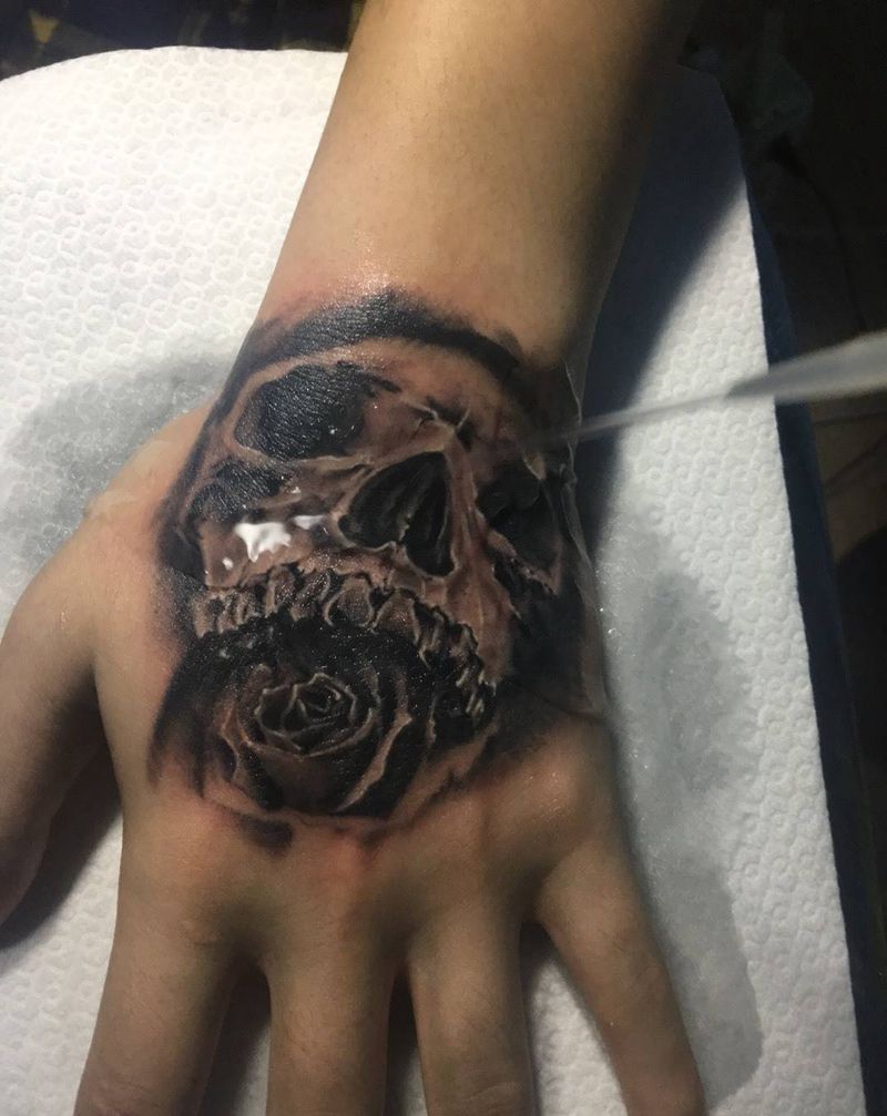 写实骷髅纹身图片