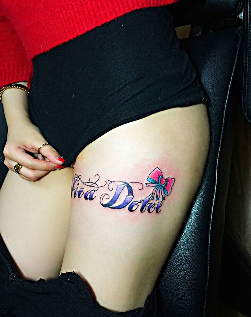 字母纹身纹身图片_成品腿部传统字符郑州纹身图案