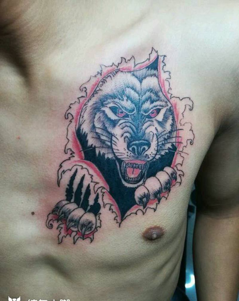狼纹身图片