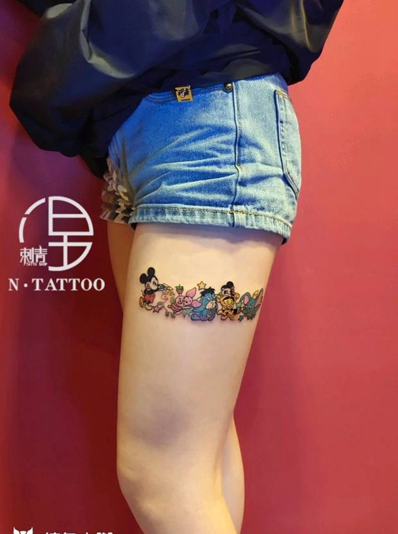 迪士尼纹身图片_腿部纹身图案