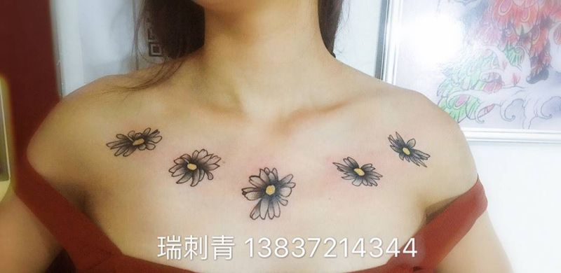 山菊花纹身图片