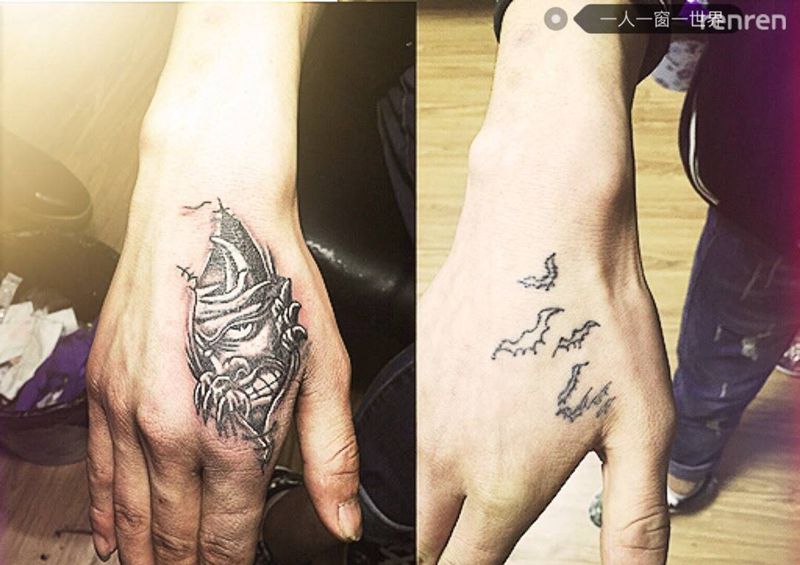 撕皮鬼纹身图片
