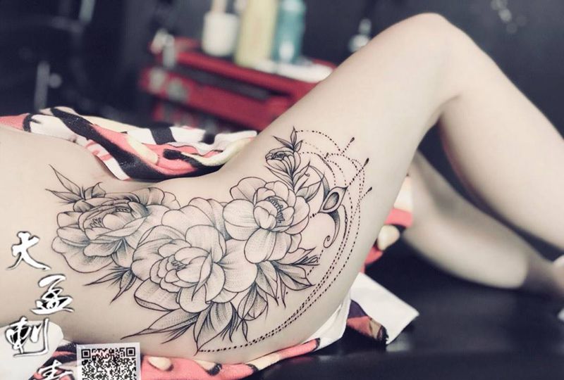 素花纹身图片_成品原创纹身图案