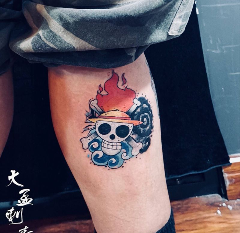 school小图纹身图片_腿部Old School纹身图案