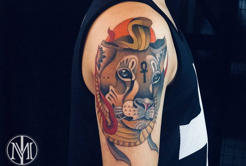 school老虎纹身图片_手臂New School纹身图案