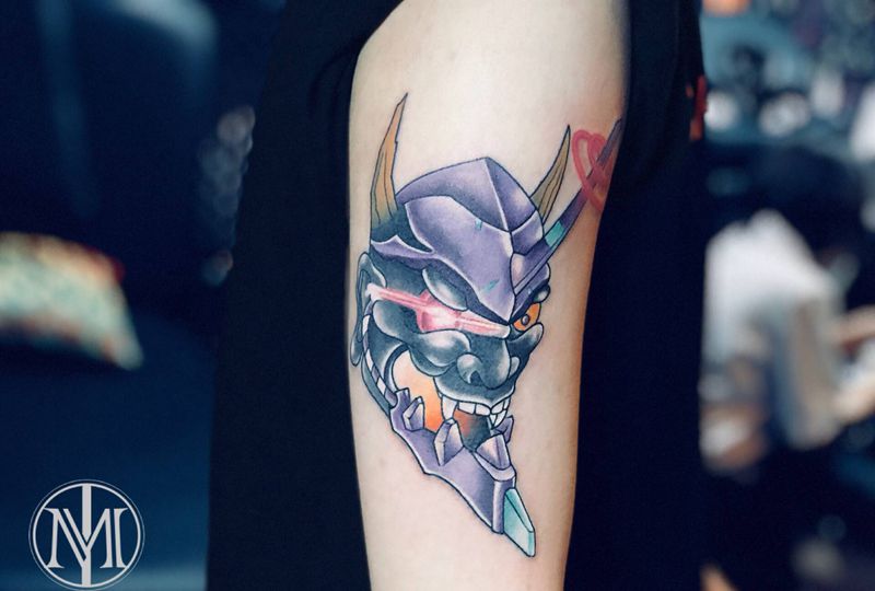 般若纹身图片_手臂Old School纹身图案