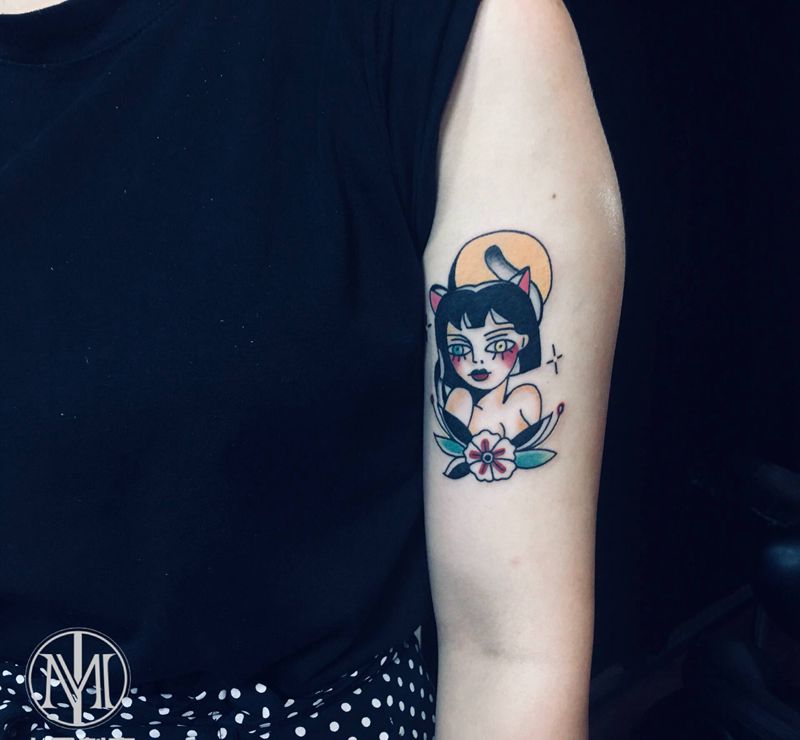 school小图纹身图片_手臂Old School纹身图案