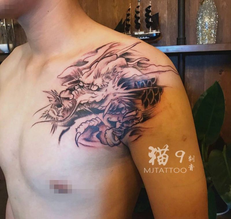 龙头纹身图片