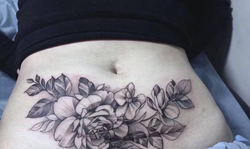 疤痕遮盖纹身图片