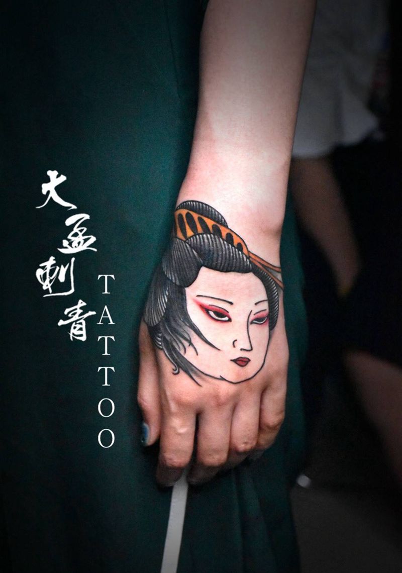 日式艺妓纹身图片_成品原创纹身图案
