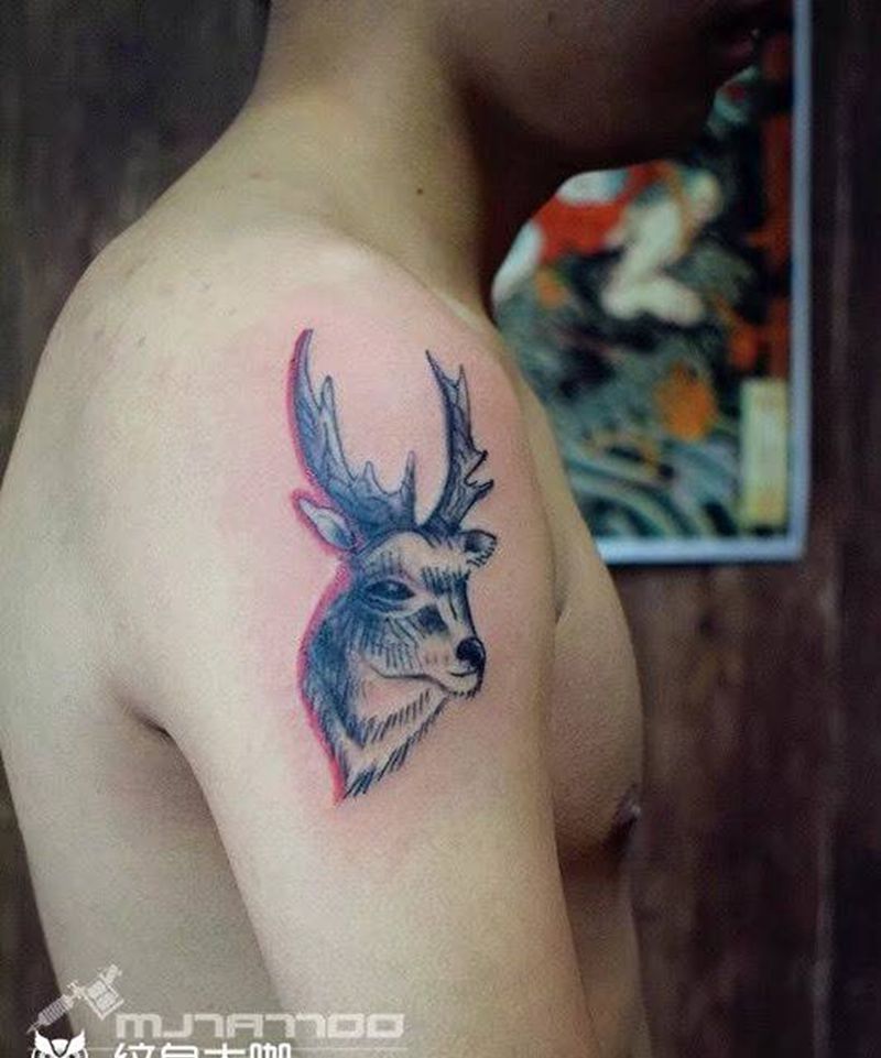 小麋鹿纹身图片