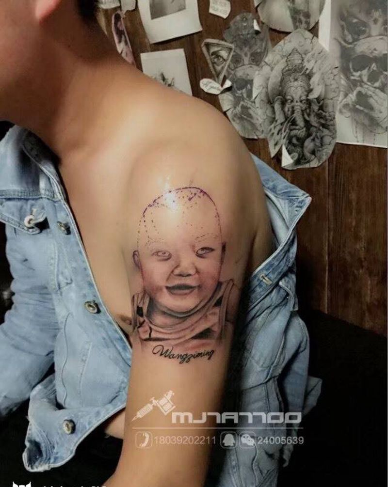 萌娃肖像纹身图片