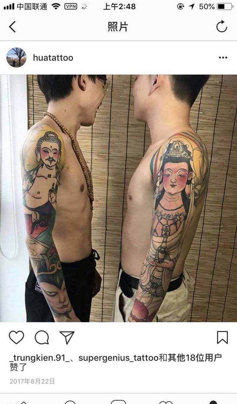 佛观音纹身图片_手臂成品传统习俗清新人物鬼神原创宗教纹身图案