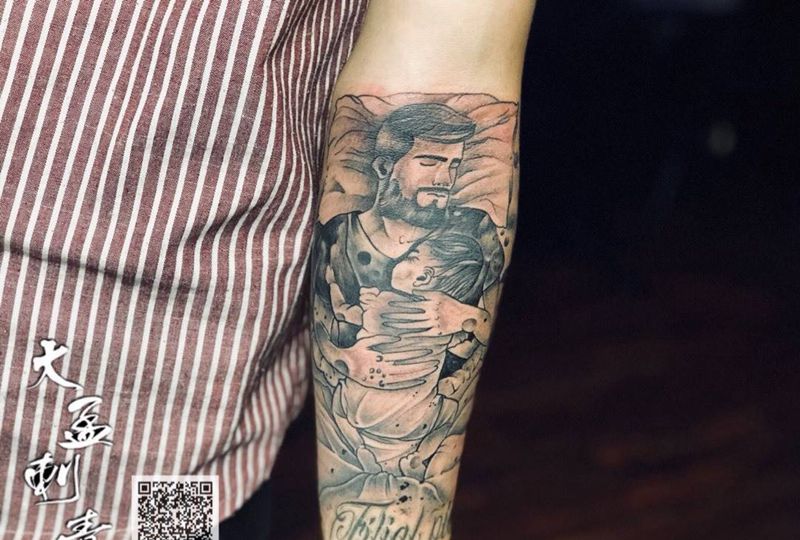 父爱如山纹身图片_成品原创纹身图案