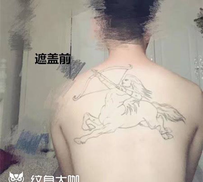 羊头遮盖纹身图片