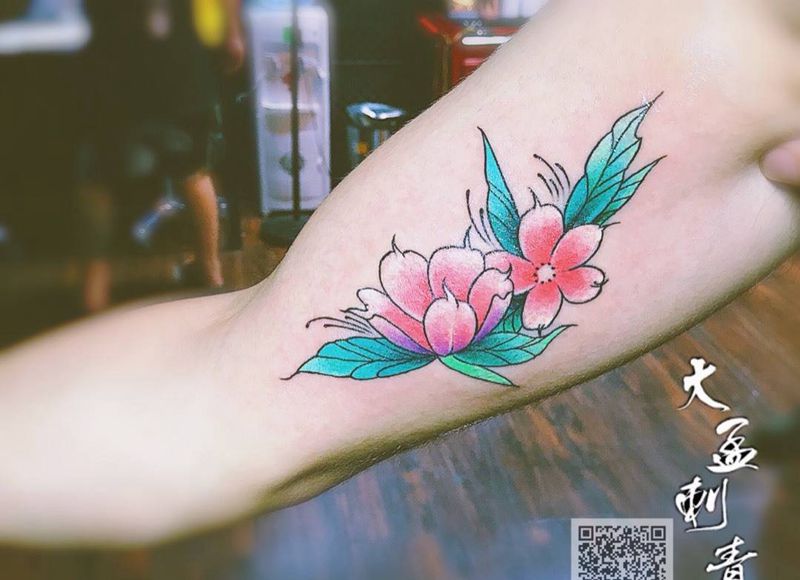 樱花纹身图片_成品原创纹身图案