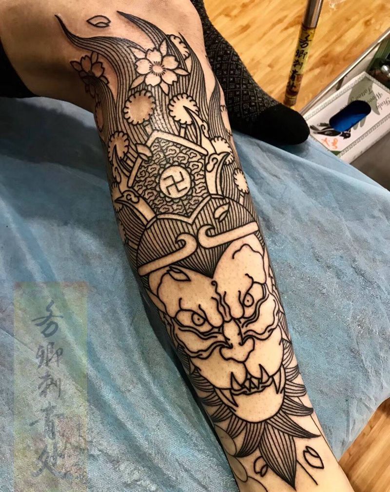 包小腿纹身图片