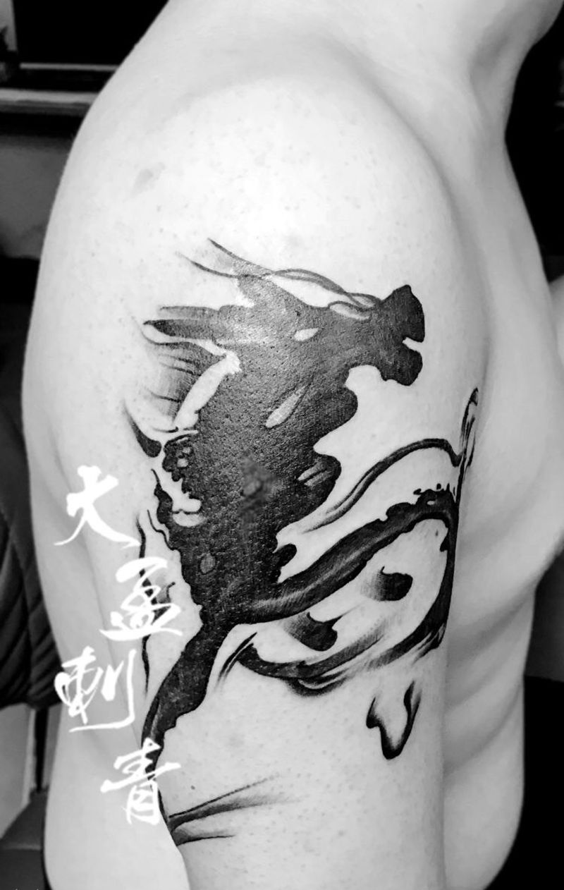 马纹身图片_成品动物纹身图案