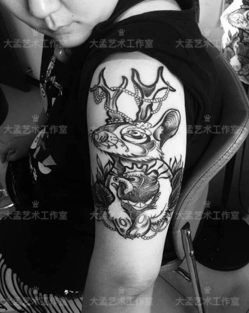 兔子。纹身图片