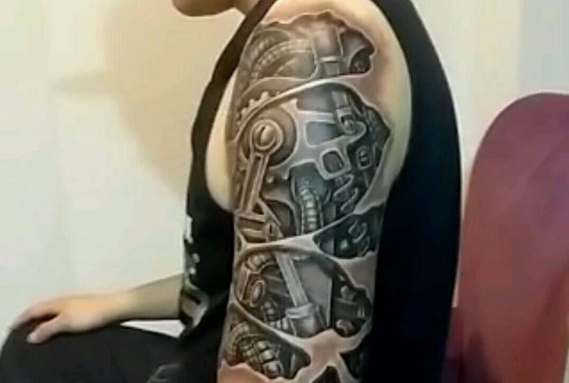 机械臂纹身图片