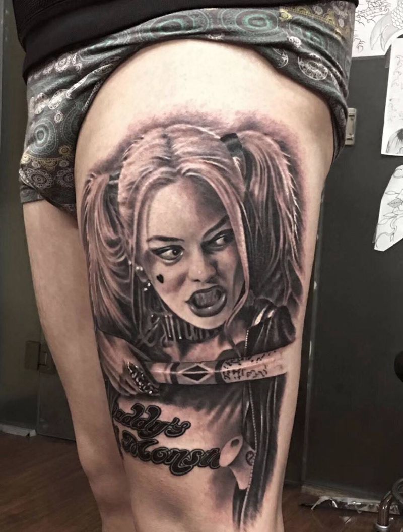 小丑女纹身图片