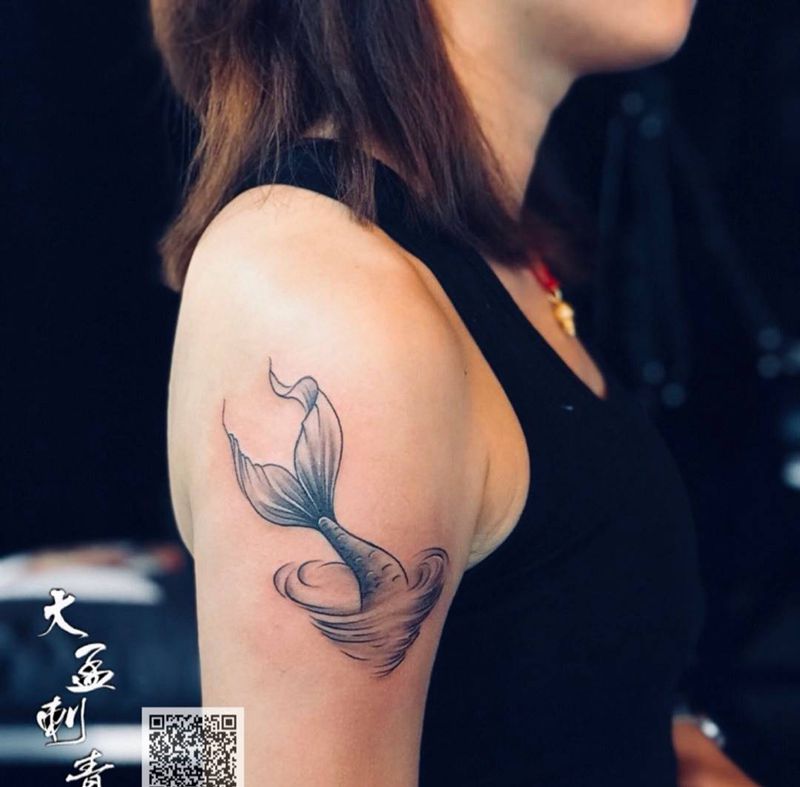 美人鱼尾纹身图片_成品原创清新纹身图案