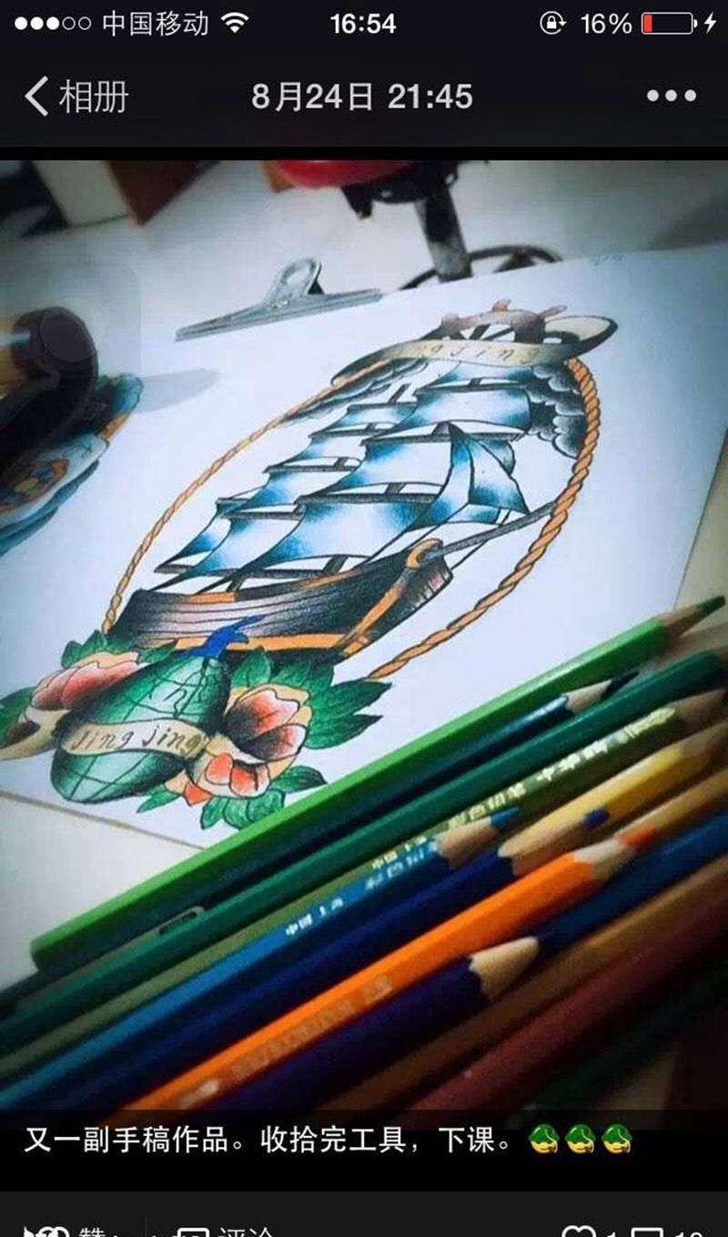 手稿。纹身图片