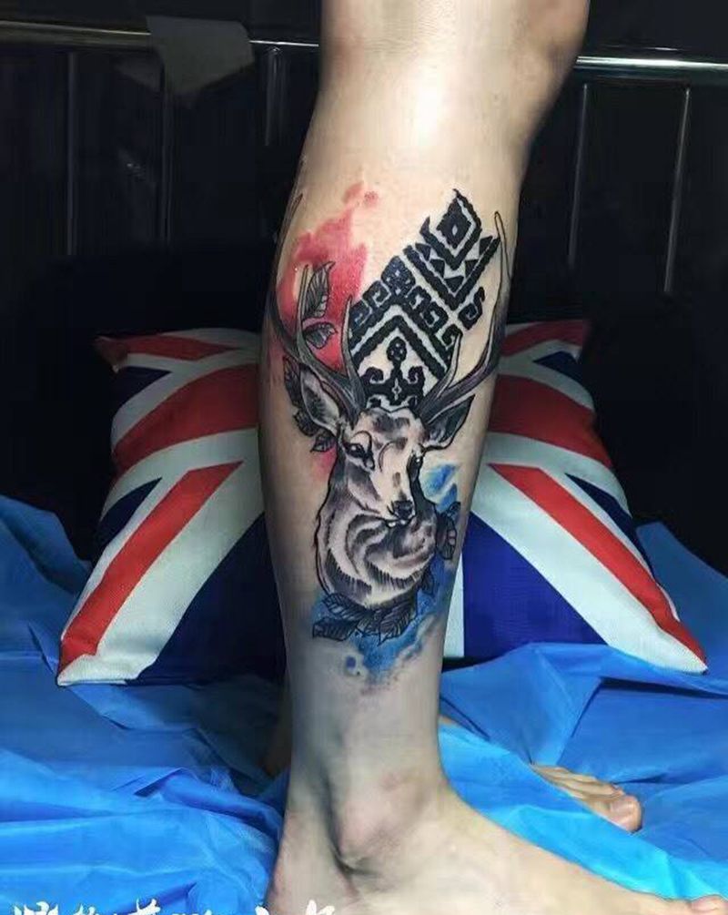 小鹿纹身图片