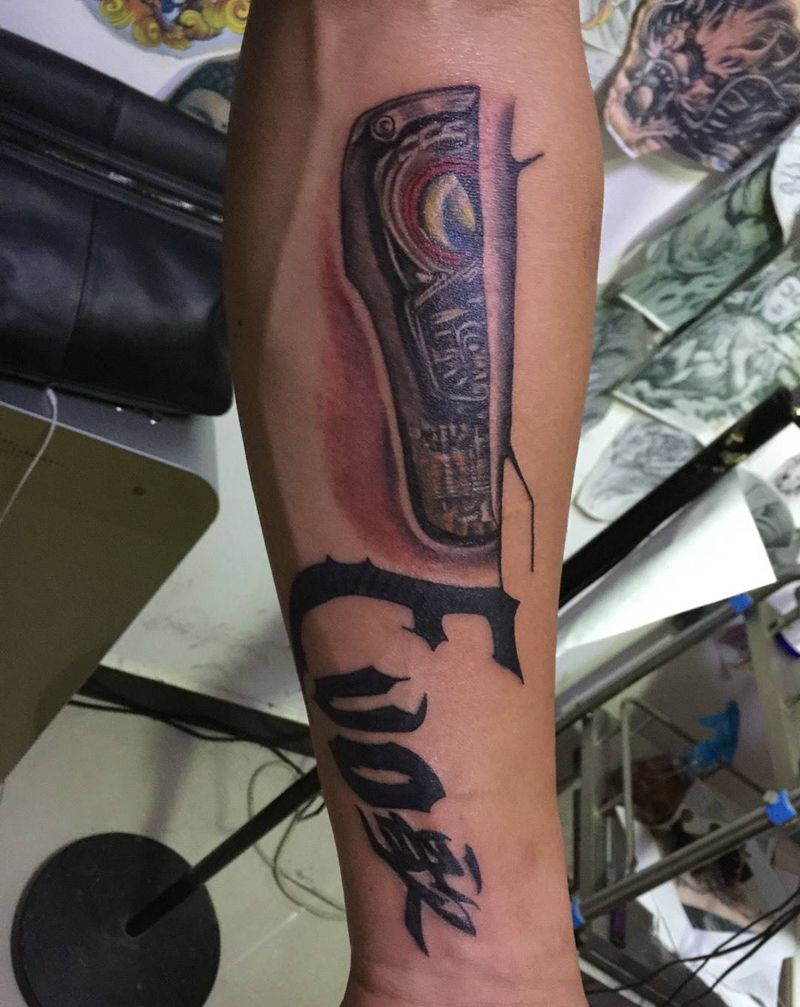 车灯纹身图片_成品手臂欧美原创纹身图案