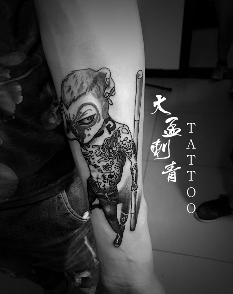 社会猴纹身图片_成品原创纹身图案