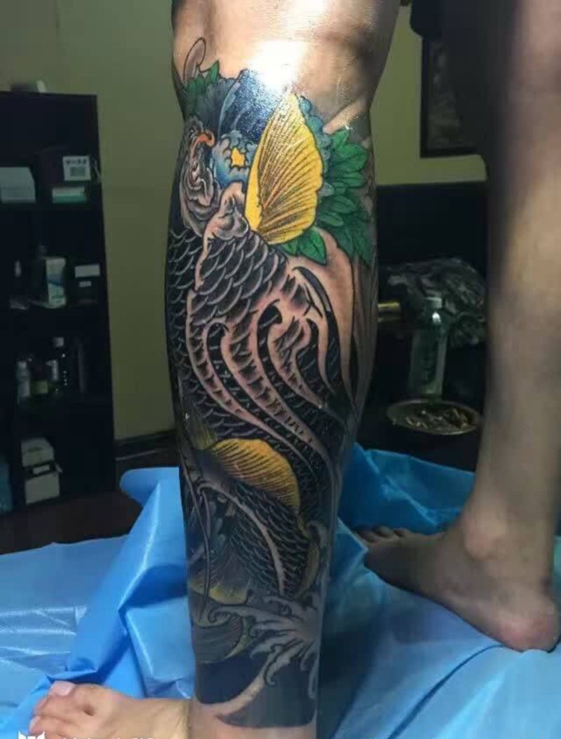 包小腿纹身图片