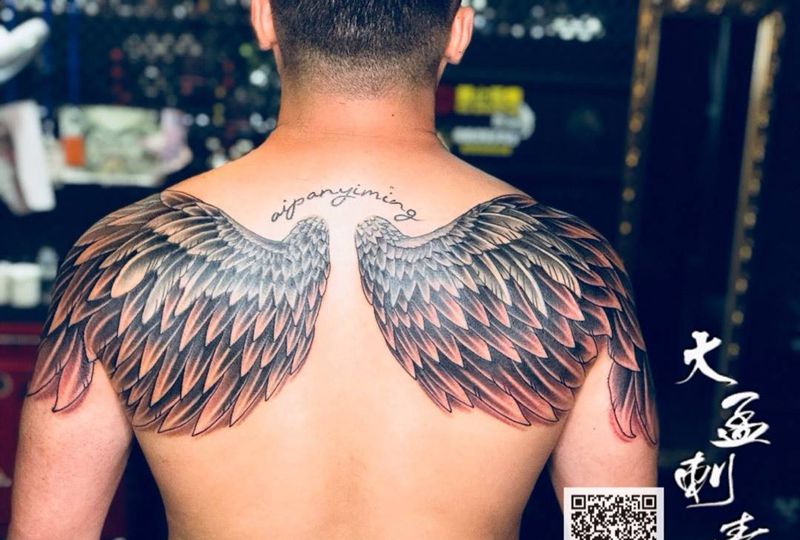 添加翅膀纹身图片_成品原创纹身图案