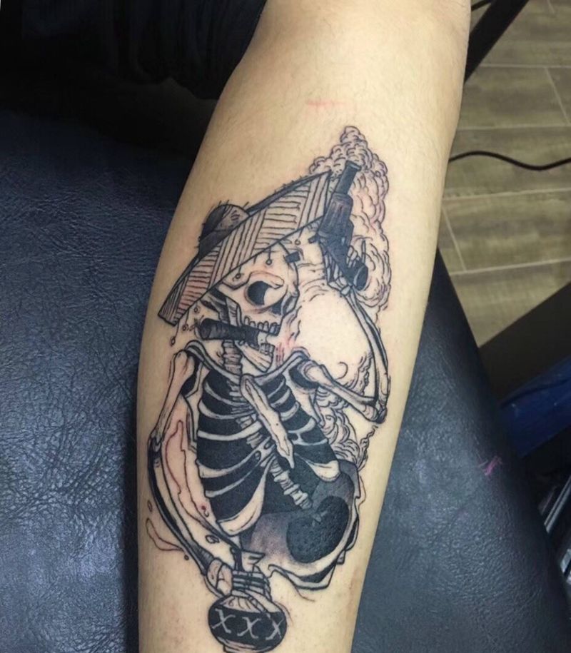 暗黑系骷髅纹身图片