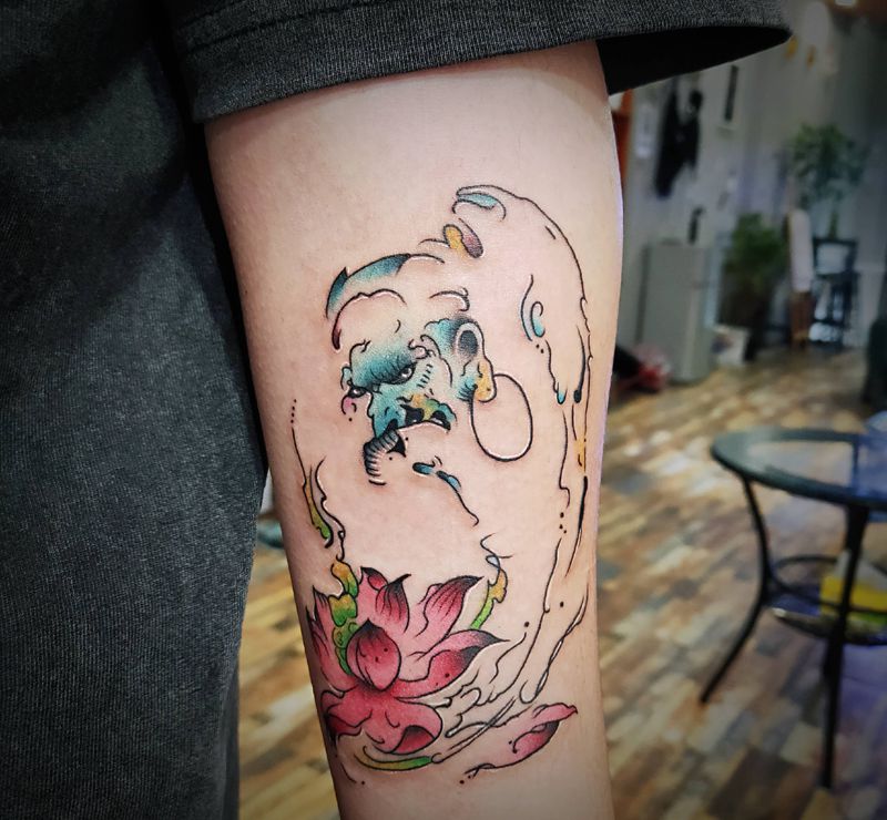 达摩纹身图片_手臂纹身图案