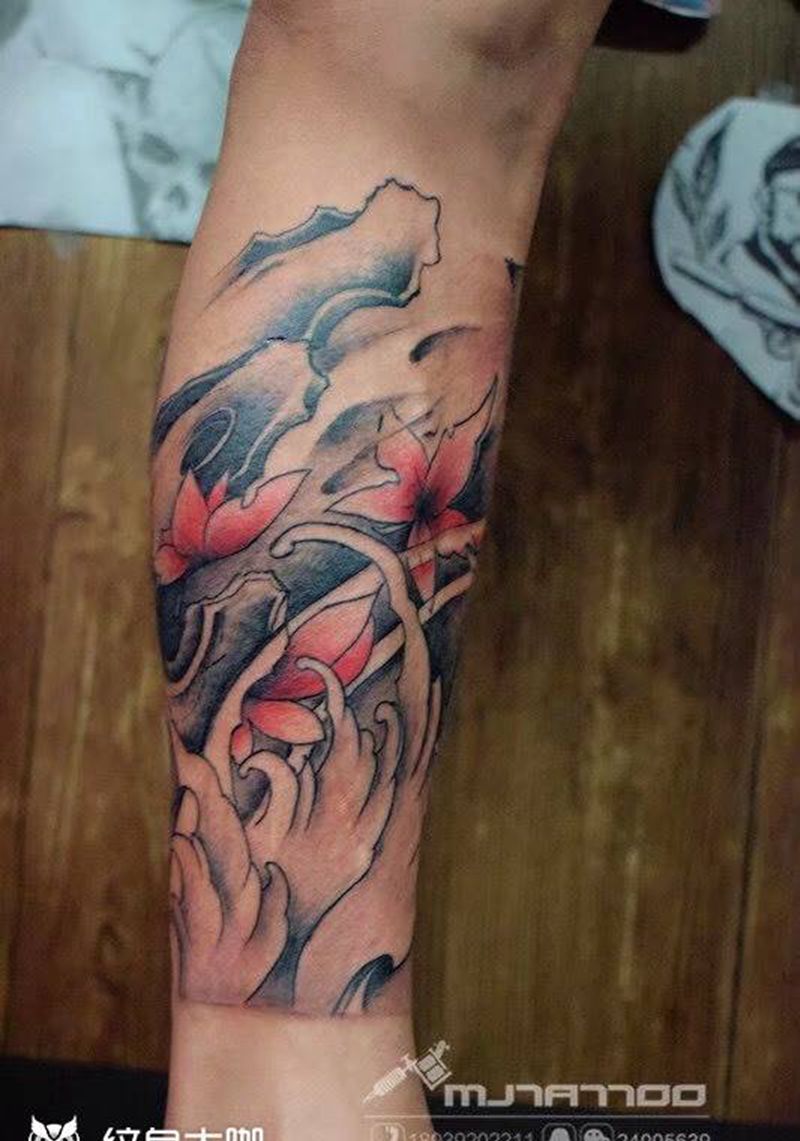 包小腿纹身图片