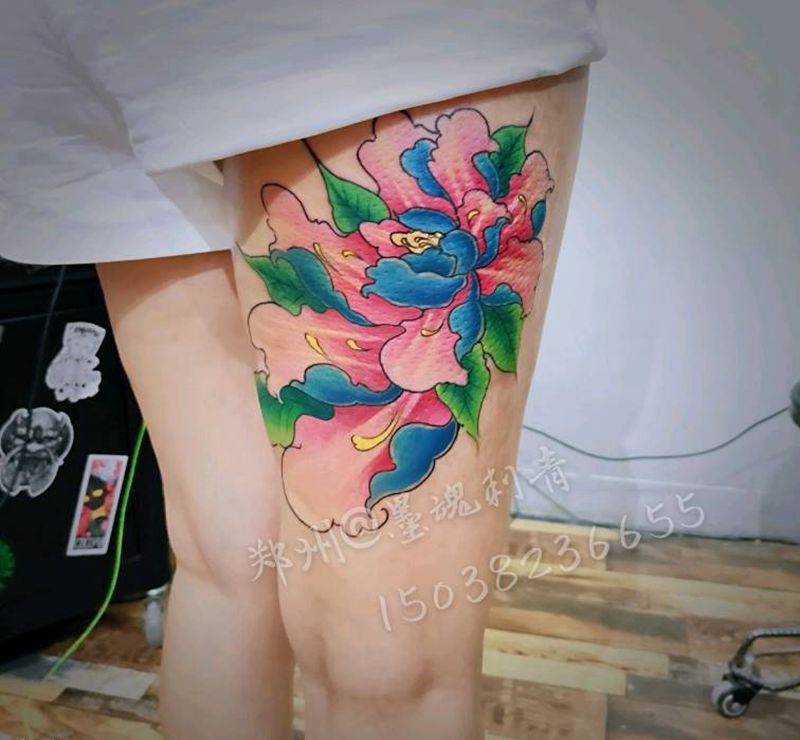 遮盖纹身图片_腿部纹身图案