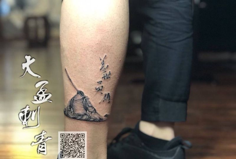 至尊宝纹身图片_腿部纹身图案