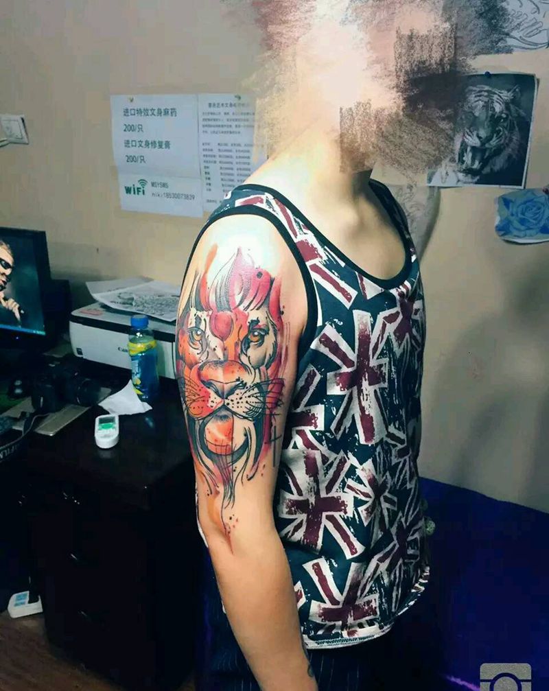狮子纹身图片