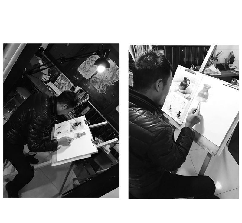 学员素描纹身图片_插画写实纹身图案