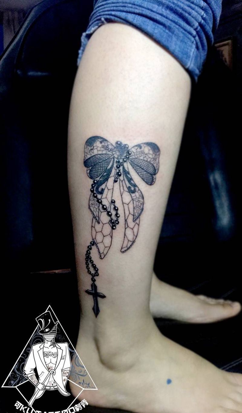 蝴蝶结纹身图片