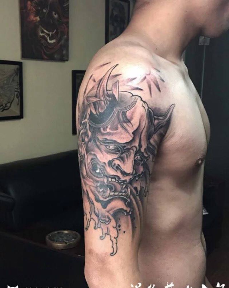 黑灰般若纹身图片