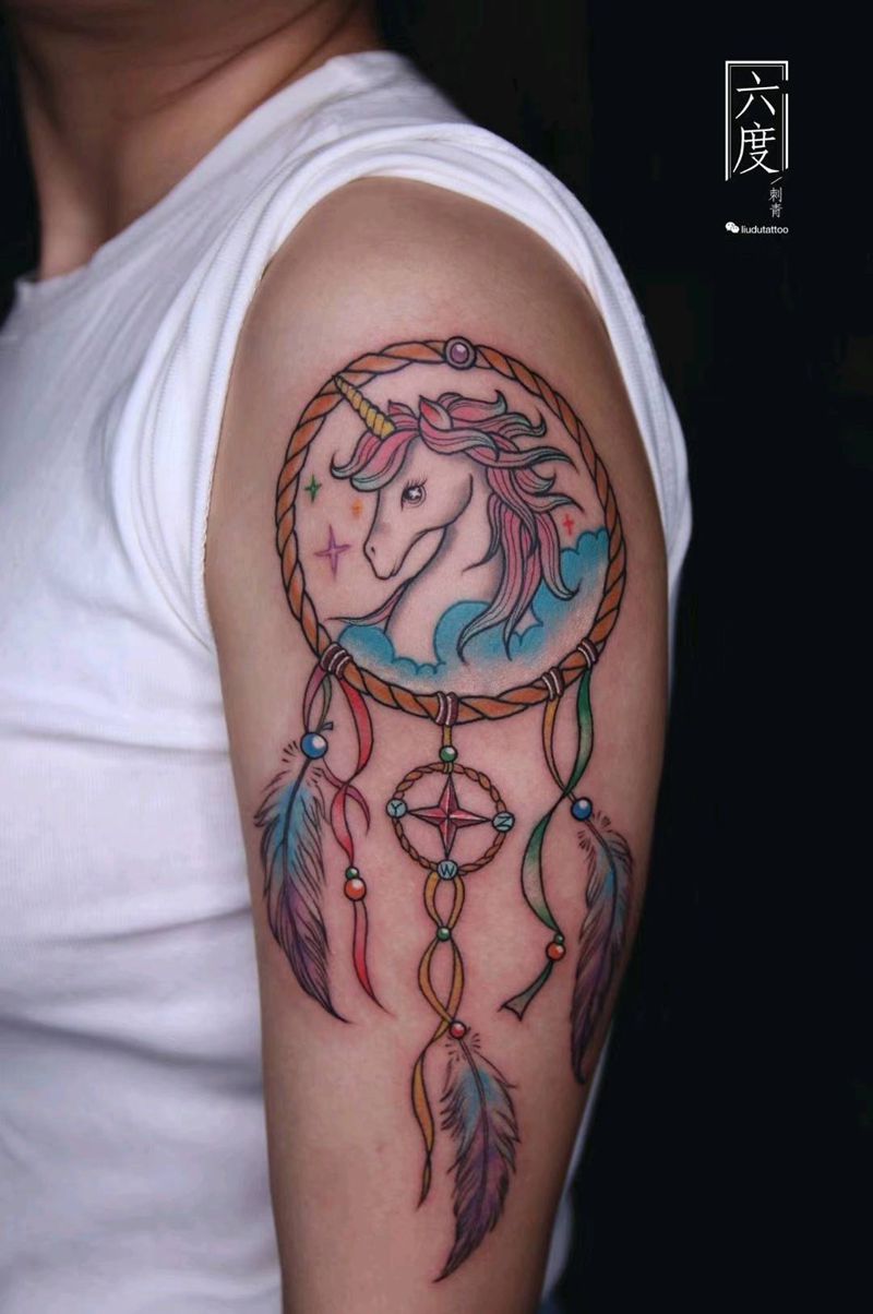 捕梦网纹身图片_手臂New School纹身图案