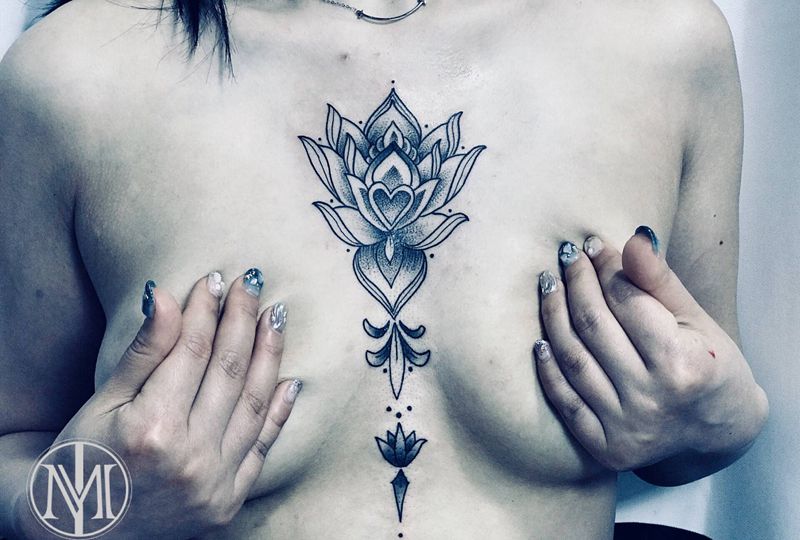 点刺梵花纹身图片_点刺纹身图案